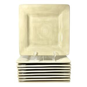 Artimino “Ciao II (Sand)” Set of 9 Square Earthenware Dinner Plates 11 1/2”